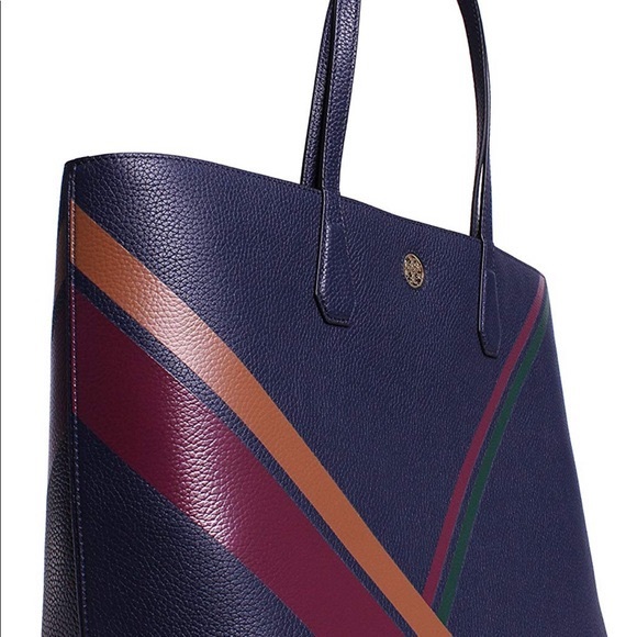 🌸Tory Burch Printed Stripe Tote Bag *EXCLUSIVE🌸 - Picture 1 of 9